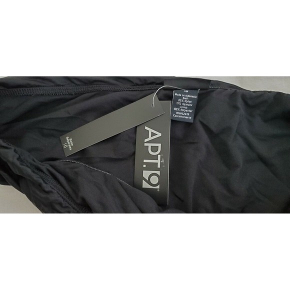 Apt 9 Swimwear Bikini Brief Black Fold Over Swim Suit Bottoms Woman's Size 16 - Picture 4 of 5